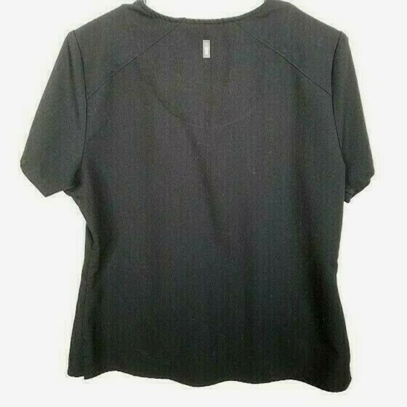 Greys Anatomy By Barco Womens Black Scrub Set Size Medium Stretch Top Pants - Picture 5 of 12